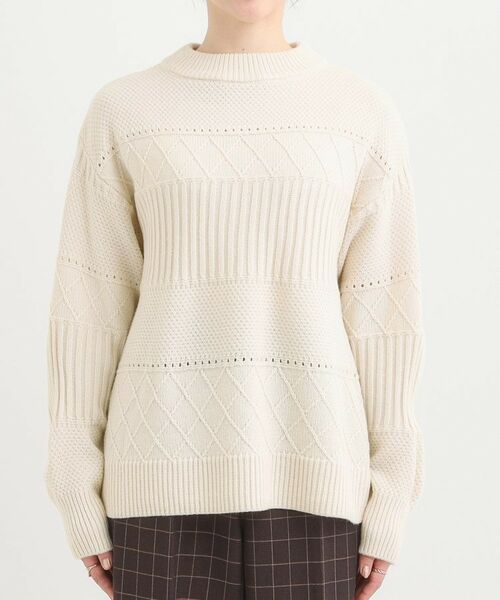 SHOO・LA・RUE / シューラルー ニット・セーター | 【洗濯機可/毛玉レス/S-LL】ミックスケーブル柄ニット | 詳細17