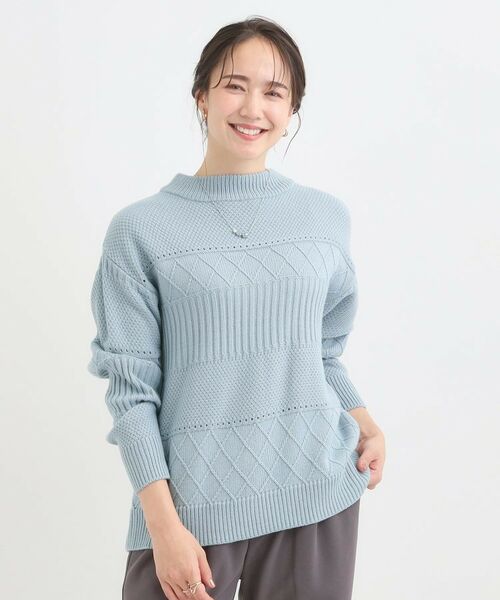 SHOO・LA・RUE / シューラルー ニット・セーター | 【洗濯機可/毛玉レス/S-LL】ミックスケーブル柄ニット | 詳細9