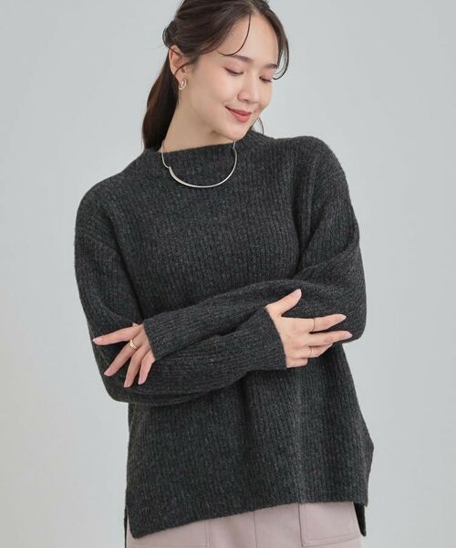 SHOO・LA・RUE / シューラルー ニット・セーター | ふわふわが魅力 ハイネックニットプルオーバー(スミクロ(018))