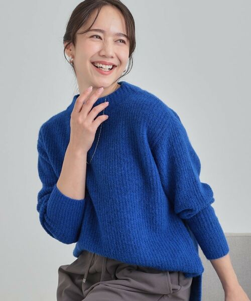 SHOO・LA・RUE / シューラルー ニット・セーター | ふわふわが魅力 ハイネックニットプルオーバー(ブルー(093))