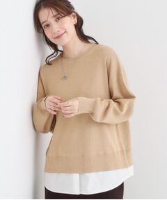 SHOO・LA・RUE / シューラルー ニット・セーター | 【洗濯機可/毛玉になりにくい】一枚で簡単こなれ見え 裾フェイクレイヤード風ニット