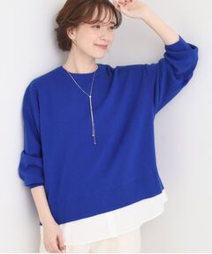 SHOO・LA・RUE / シューラルー ニット・セーター | 【洗濯機可/毛玉になりにくい】一枚で簡単こなれ見え 裾フェイクレイヤード風ニット