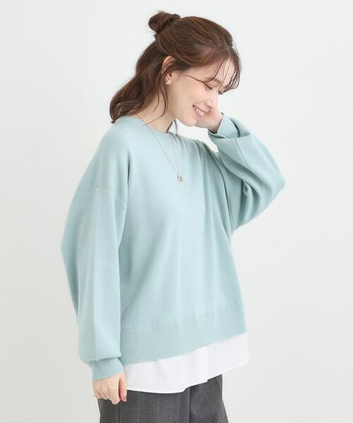 SHOO・LA・RUE / シューラルー ニット・セーター | 【洗濯機可/毛玉になりにくい】一枚で簡単こなれ見え 裾フェイクレイヤード風ニット | 詳細10