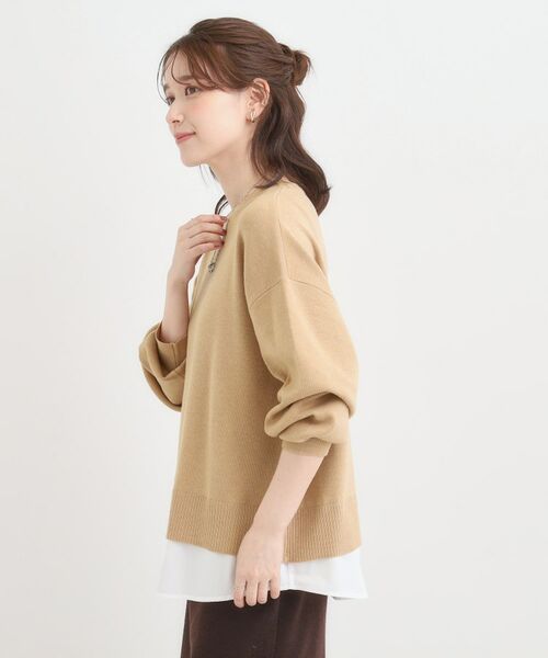 SHOO・LA・RUE / シューラルー ニット・セーター | 【洗濯機可/毛玉になりにくい】一枚で簡単こなれ見え 裾フェイクレイヤード風ニット | 詳細14