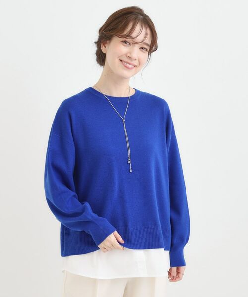 SHOO・LA・RUE / シューラルー ニット・セーター | 【洗濯機可/毛玉になりにくい】一枚で簡単こなれ見え 裾フェイクレイヤード風ニット | 詳細17