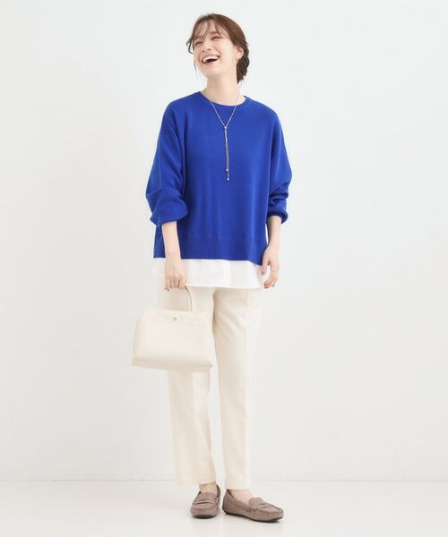 SHOO・LA・RUE / シューラルー ニット・セーター | 【洗濯機可/毛玉になりにくい】一枚で簡単こなれ見え 裾フェイクレイヤード風ニット | 詳細19