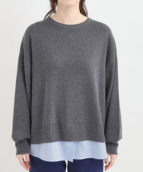 SHOO・LA・RUE / シューラルー ニット・セーター | 【洗濯機可/毛玉になりにくい】一枚で簡単こなれ見え 裾フェイクレイヤード風ニット | 詳細21