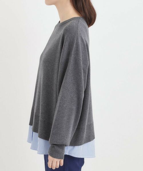 SHOO・LA・RUE / シューラルー ニット・セーター | 【洗濯機可/毛玉になりにくい】一枚で簡単こなれ見え 裾フェイクレイヤード風ニット | 詳細22