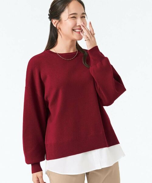 SHOO・LA・RUE / シューラルー ニット・セーター | 【洗濯機可/毛玉になりにくい】一枚で簡単こなれ見え 裾フェイクレイヤード風ニット | 詳細27