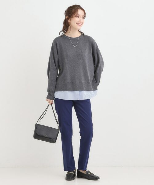 SHOO・LA・RUE / シューラルー ニット・セーター | 【洗濯機可/毛玉になりにくい】一枚で簡単こなれ見え 裾フェイクレイヤード風ニット | 詳細3