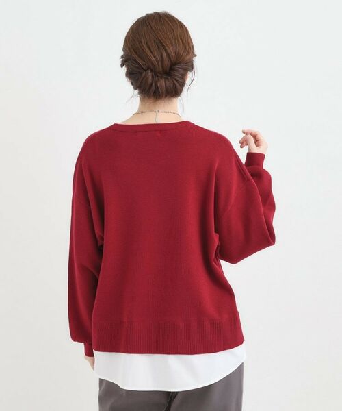 SHOO・LA・RUE / シューラルー ニット・セーター | 【洗濯機可/毛玉になりにくい】一枚で簡単こなれ見え 裾フェイクレイヤード風ニット | 詳細6