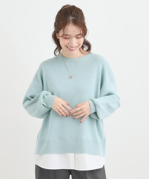 SHOO・LA・RUE / シューラルー ニット・セーター | 【洗濯機可/毛玉になりにくい】一枚で簡単こなれ見え 裾フェイクレイヤード風ニット | 詳細9