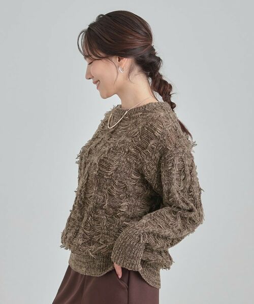 SHOO・LA・RUE / シューラルー ニット・セーター | 【S-LL】ゆるシルエットがこなれ見え フリンジニット | 詳細10