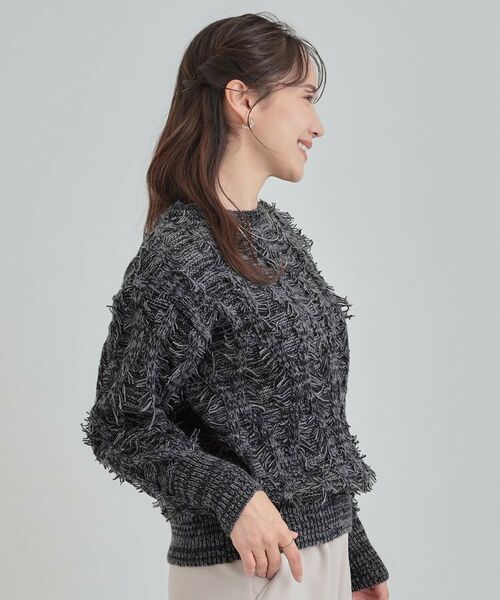 SHOO・LA・RUE / シューラルー ニット・セーター | 【S-LL】ゆるシルエットがこなれ見え フリンジニット | 詳細6