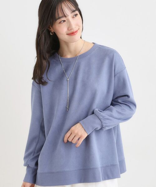 SHOO・LA・RUE / シューラルー カットソー | 【S-LL】なめらかタッチが癖になる スエード調トップス【CIRCRIC】(ブルー(092))