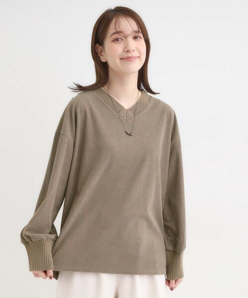 SHOO・LA・RUE / シューラルー カットソー | ニットリブコーデュロイトップス | 詳細9