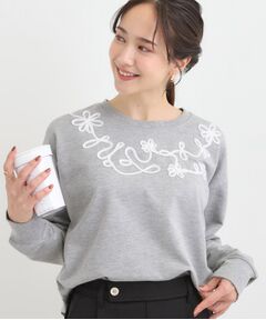 SHOO・LA・RUE / シューラルー カットソー | コード刺繍ミニ裏毛トップス