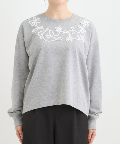 SHOO・LA・RUE / シューラルー カットソー | コード刺繍ミニ裏毛トップス | 詳細13