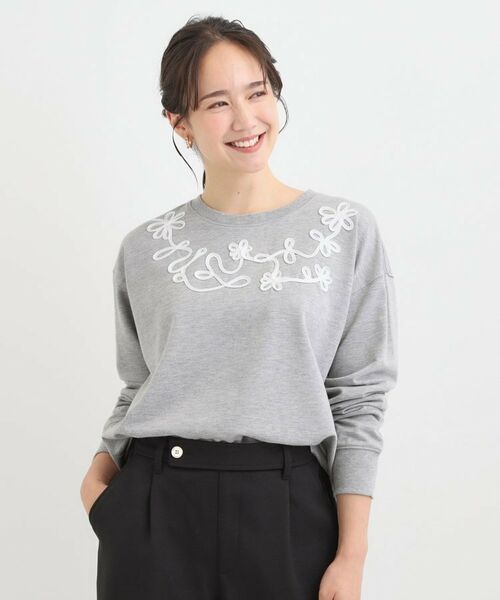 SHOO・LA・RUE / シューラルー カットソー | コード刺繍ミニ裏毛トップス | 詳細5