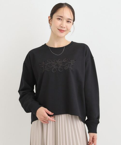 SHOO・LA・RUE / シューラルー カットソー | コード刺繍ミニ裏毛トップス | 詳細9