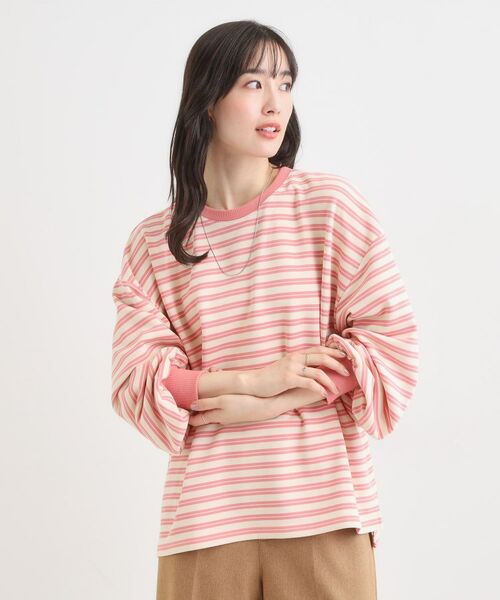 SHOO・LA・RUE / シューラルー カットソー | 【S-LL/洗濯機可】マルチボーダー ミニ裏毛トップス | 詳細9