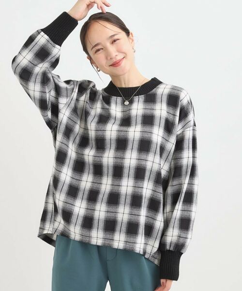 SHOO・LA・RUE / シューラルー カットソー | チェック柄プルオーバー | 詳細1