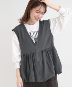 SHOO・LA・RUE / シューラルー ベスト | 美シルエットが大人かわいい 裾バルーンシルエットジレ