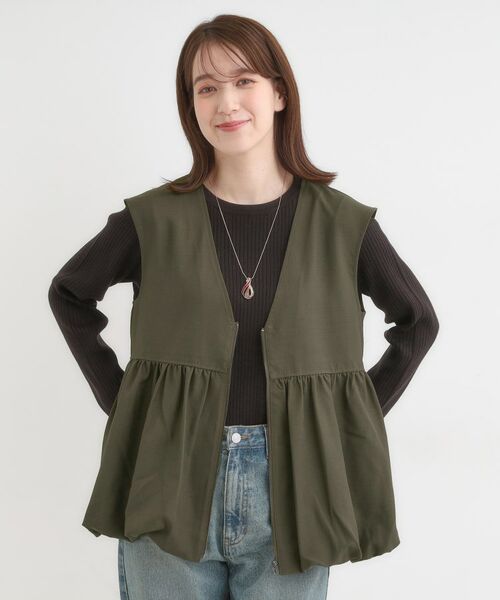 SHOO・LA・RUE / シューラルー ベスト | 美シルエットが大人かわいい 裾バルーンシルエットジレ | 詳細5