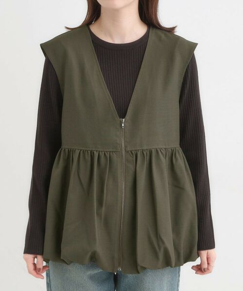 SHOO・LA・RUE / シューラルー ベスト | 美シルエットが大人かわいい 裾バルーンシルエットジレ | 詳細9