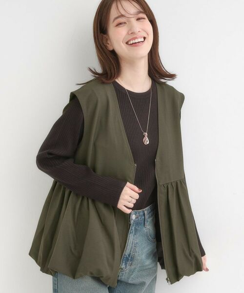 SHOO・LA・RUE / シューラルー ベスト | 美シルエットが大人かわいい 裾バルーンシルエットジレ(ブラウン(043))