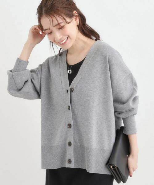 SHOO・LA・RUE / シューラルー カーディガン・ボレロ | 【洗える/毛玉レス】表面がきれいなVネックカーディガン(グレー(012))