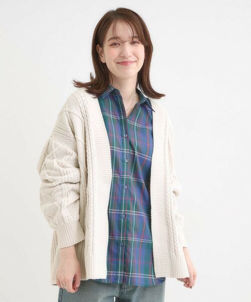 SHOO・LA・RUE / シューラルー カーディガン・ボレロ | 【洗濯機可/S-LL】大人の抜け感 ざっくり編み モールケーブルカーディガン【CIRCRIC】 | 詳細1