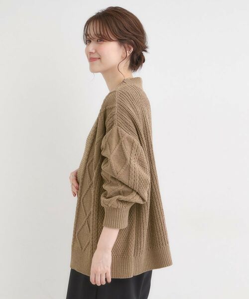 SHOO・LA・RUE / シューラルー カーディガン・ボレロ | 【洗濯機可/S-LL】大人の抜け感 ざっくり編み モールケーブルカーディガン【CIRCRIC】 | 詳細10