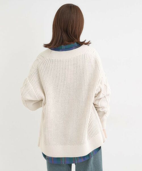 SHOO・LA・RUE / シューラルー カーディガン・ボレロ | 【洗濯機可/S-LL】大人の抜け感 ざっくり編み モールケーブルカーディガン【CIRCRIC】 | 詳細2