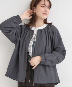 SHOO・LA・RUE / シューラルー レザーブルゾン・ジャケット | ノーカラータックデザインメモリーブルゾン