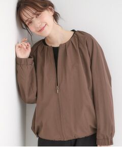 SHOO・LA・RUE / シューラルー レザーブルゾン・ジャケット | ノーカラータックデザインメモリーブルゾン