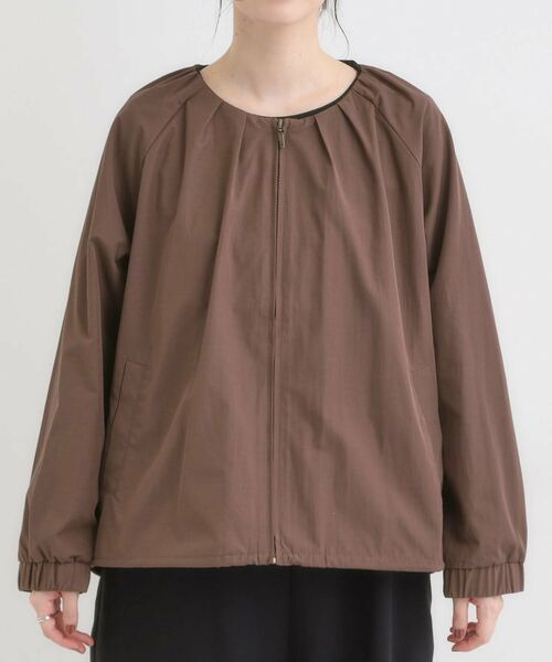 SHOO・LA・RUE / シューラルー レザーブルゾン・ジャケット | ノーカラータックデザインメモリーブルゾン | 詳細13