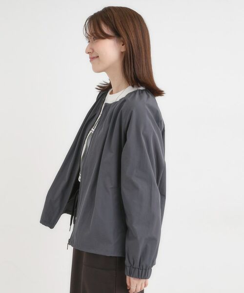 SHOO・LA・RUE / シューラルー レザーブルゾン・ジャケット | ノーカラータックデザインメモリーブルゾン | 詳細2