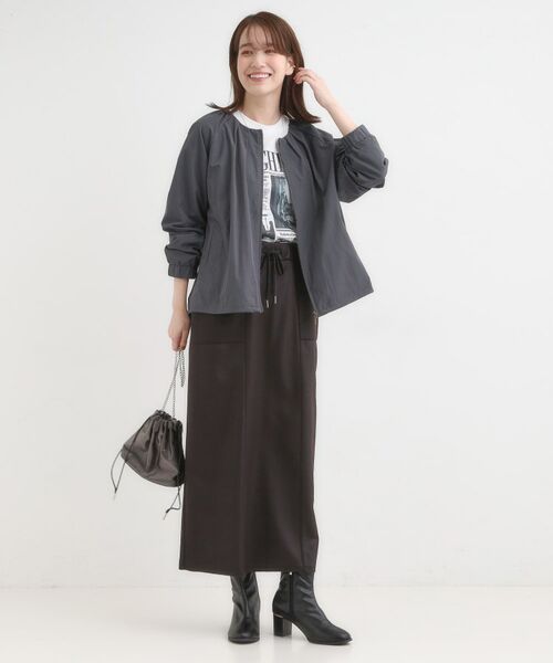 SHOO・LA・RUE / シューラルー レザーブルゾン・ジャケット | ノーカラータックデザインメモリーブルゾン | 詳細3