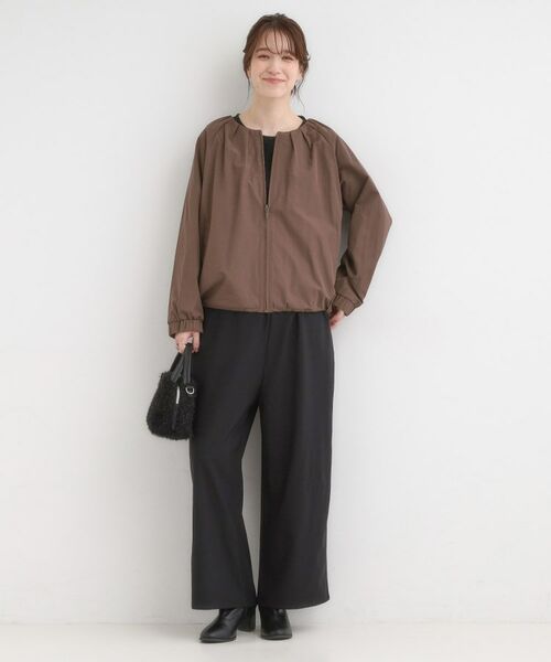 SHOO・LA・RUE / シューラルー レザーブルゾン・ジャケット | ノーカラータックデザインメモリーブルゾン | 詳細7