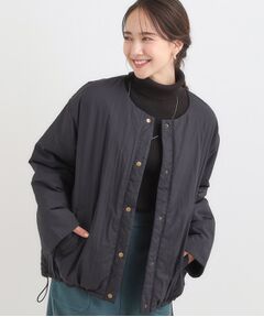 SHOO・LA・RUE / シューラルー レザーブルゾン・ジャケット | 【洗濯機可/撥水/S-LL】リバーシブル ノーカラー中綿ブルゾン