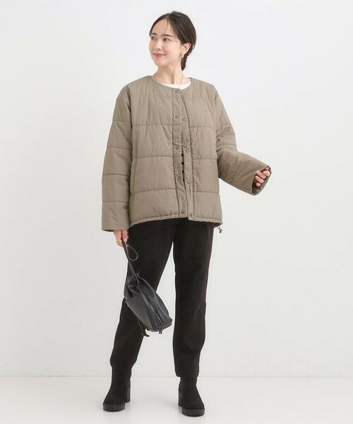 SHOO・LA・RUE / シューラルー レザーブルゾン・ジャケット | 【洗濯機可/撥水/S-LL】リバーシブル ノーカラー中綿ブルゾン | 詳細10