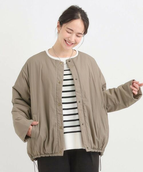 SHOO・LA・RUE / シューラルー レザーブルゾン・ジャケット | 【洗濯機可/撥水/S-LL】リバーシブル ノーカラー中綿ブルゾン | 詳細11