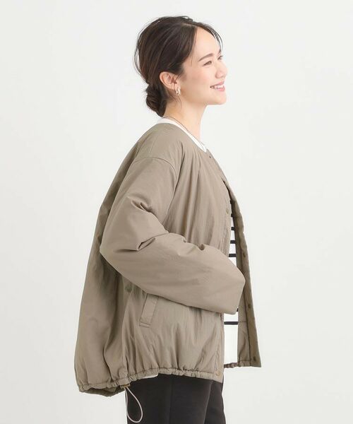 SHOO・LA・RUE / シューラルー レザーブルゾン・ジャケット | 【洗濯機可/撥水/S-LL】リバーシブル ノーカラー中綿ブルゾン | 詳細12