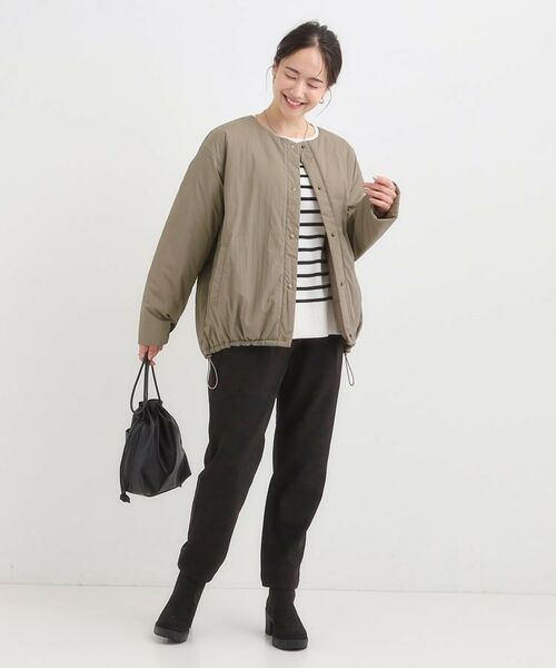 SHOO・LA・RUE / シューラルー レザーブルゾン・ジャケット | 【洗濯機可/撥水/S-LL】リバーシブル ノーカラー中綿ブルゾン | 詳細13