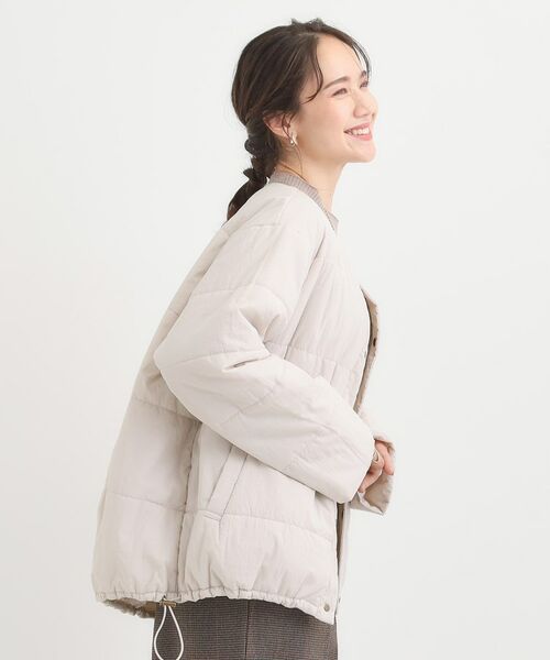 SHOO・LA・RUE / シューラルー レザーブルゾン・ジャケット | 【洗濯機可/撥水/S-LL】リバーシブル ノーカラー中綿ブルゾン | 詳細16