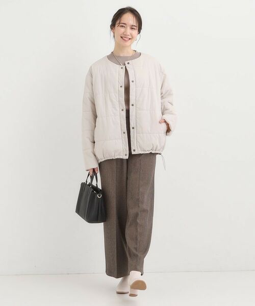 SHOO・LA・RUE / シューラルー レザーブルゾン・ジャケット | 【洗濯機可/撥水/S-LL】リバーシブル ノーカラー中綿ブルゾン | 詳細17