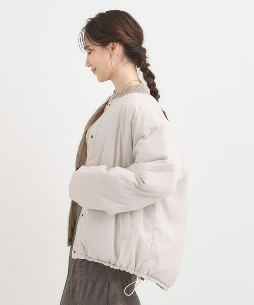 SHOO・LA・RUE / シューラルー レザーブルゾン・ジャケット | 【洗濯機可/撥水/S-LL】リバーシブル ノーカラー中綿ブルゾン | 詳細19