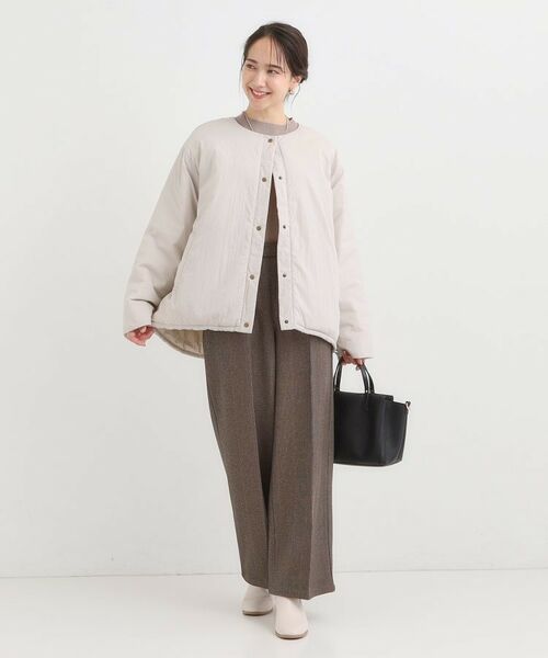 SHOO・LA・RUE / シューラルー レザーブルゾン・ジャケット | 【洗濯機可/撥水/S-LL】リバーシブル ノーカラー中綿ブルゾン | 詳細20