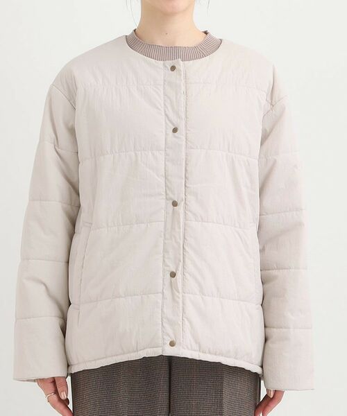 SHOO・LA・RUE / シューラルー レザーブルゾン・ジャケット | 【洗濯機可/撥水/S-LL】リバーシブル ノーカラー中綿ブルゾン | 詳細22